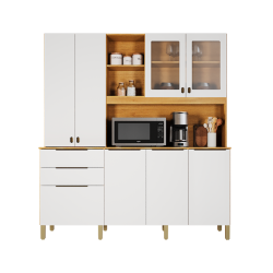 Kit de Cozinha Apolo 7 Portas 3 Gavetas 1,80m Cinamomo / Off