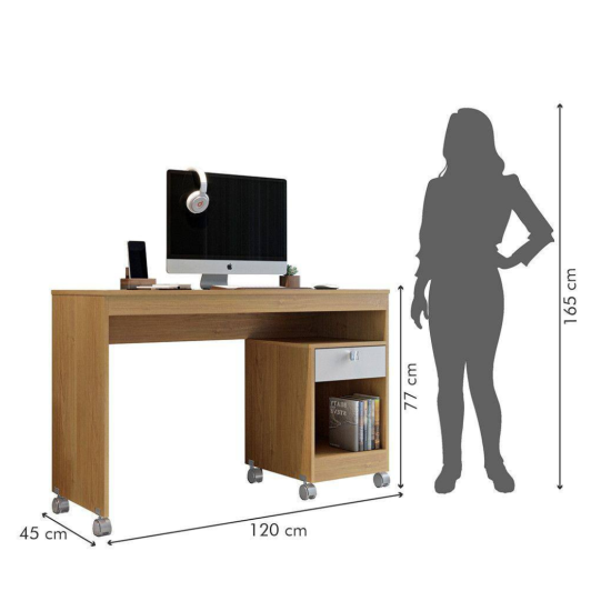 Mesa para Computador Giga Cinamomo com Off white