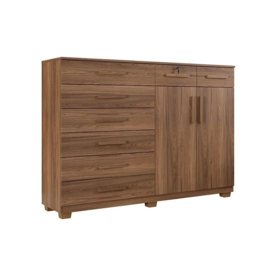 Cômoda Triunfo 2 portas 8 gavetas Castanho