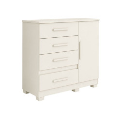 Cômoda New Florença 4 gavetas com sapateira Offwhite