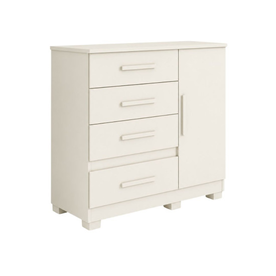 Cômoda New Florença 4 gavetas com sapateira Offwhite