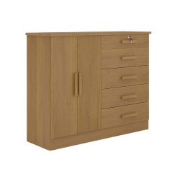 Cômoda 5 Gavetas 2 Portas New Athos Cinamomo