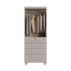 Guarda Roupa 2 Portas 4 Gavetas Maia  Off white