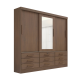 Guarda Roupa Casal Meridian Plus 3 Portas e 9 Gavetas Castanho Guarda Roupa Casal Meridian Plus 3 Portas e 9 Gavetas Castanho