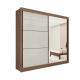 Guarda Roupa Casal 2 portas Titanium c/ espelho Castanho com off