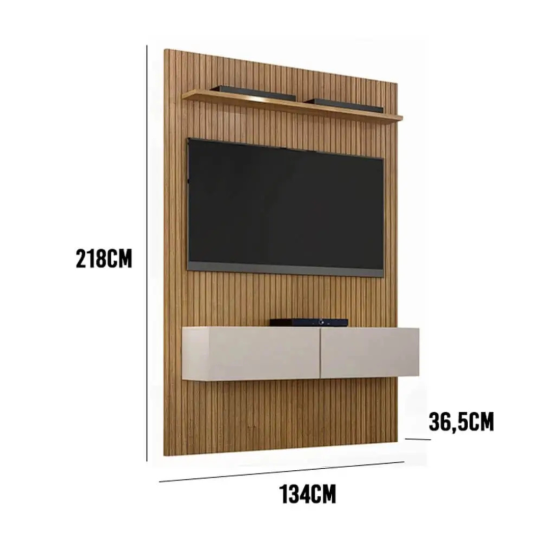 Painel Curitiba Com Nicho 134cm para TV até 50 Polegadas 