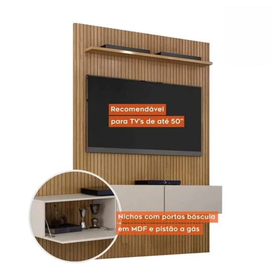Painel Curitiba Com Nicho 134cm para TV até 50 Polegadas 
