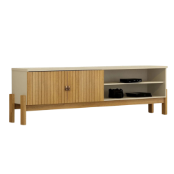 Rack para TV até 65 Polegadas Ouro Preto Off White/Cinamomo