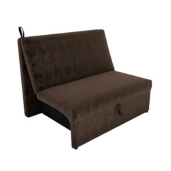 Sofá Cama Malu 2 Lugares Tecido Suede 113cm Marrom