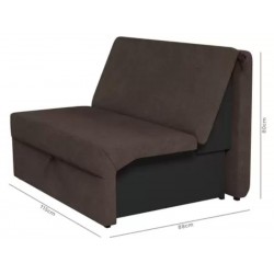 Sofá Cama Malu 2 Lugares Tecido Suede 113cm Marrom