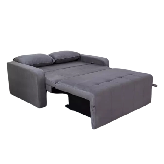 Sofá Cama Amora New Larg. 1.37m Veludinho Cinza 