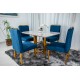 Mesa Lisy Mel 4 cadeiras Paris Azul 1,20x0,80